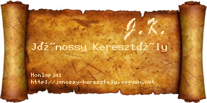 Jánossy Keresztély névjegykártya